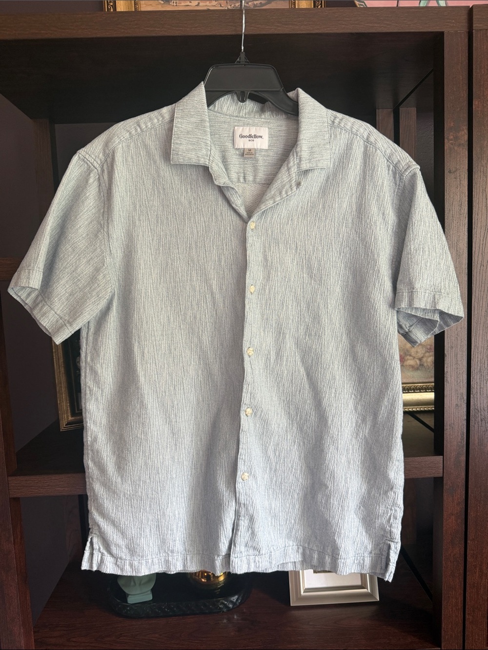 Goodfellow & Co Light Blue Short-Sleeve Button-Down Camp Shirt